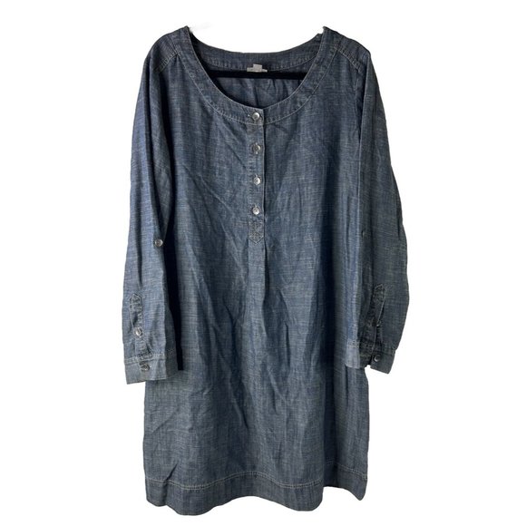 J. Jill Dresses J Jill Denim Jean Button Popover Shirt Dress Poshmark